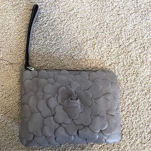 Patricia Nash Taupe leather petal wristlet